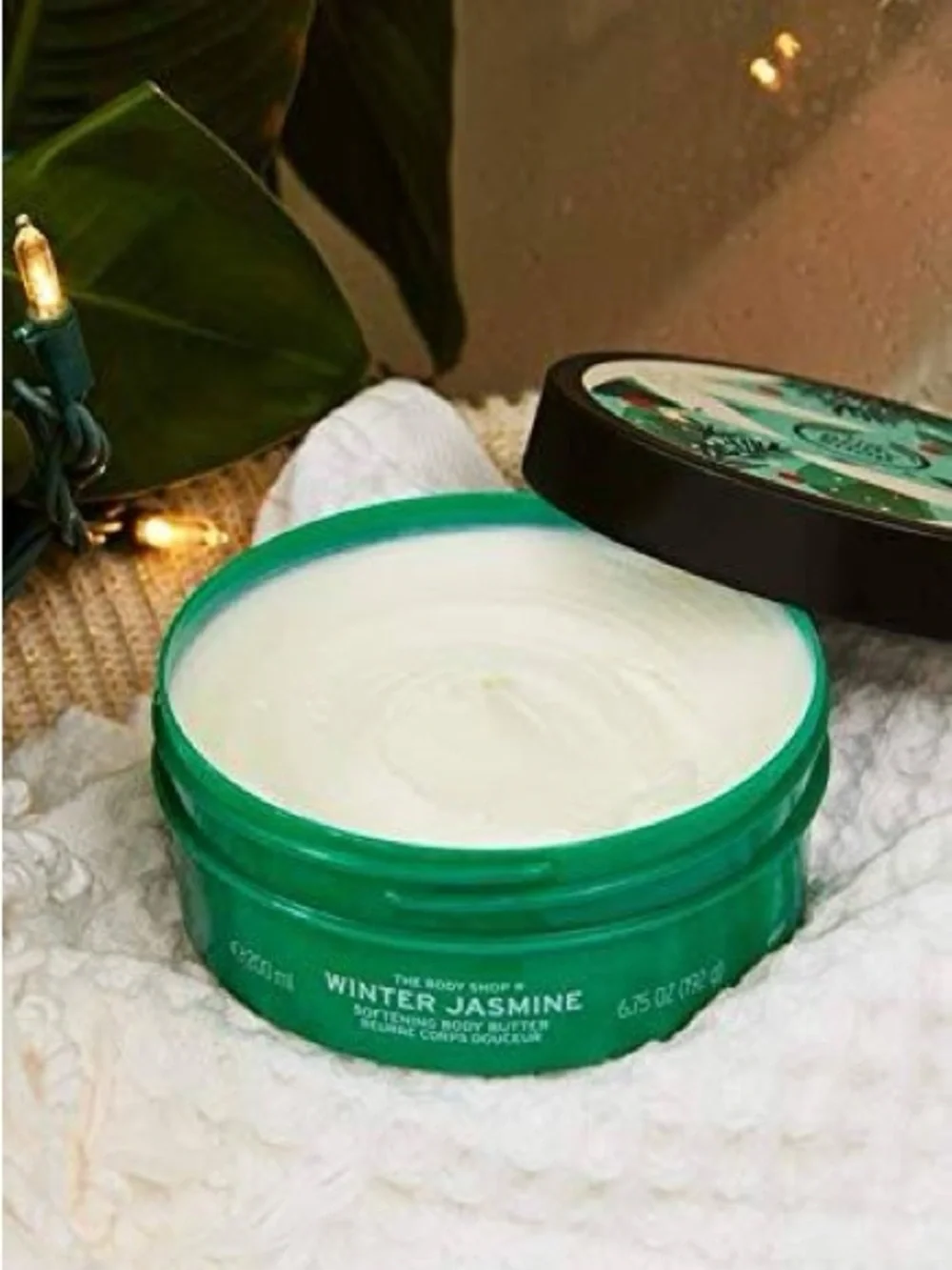 The Body Shop Winter Jasmine Body Yogurt - Green & Black Accents